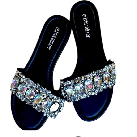 Olivia Miller black Jewel slip on excellent condition size 10 ladies - Picture 1 of 11
